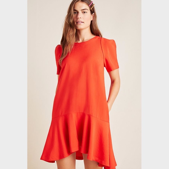 Anthropologie Dresses & Skirts - Anthropologie Rousseau Flounced Mini Dress Red
